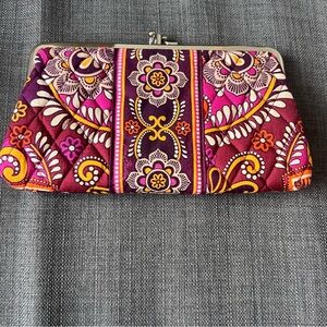 Vera Bradley Floral Clutch Purple & Orange Safari Sunset style great condition